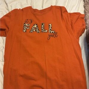 Comfort Colors Orange Short Sleeve Tee with Fall Graphic